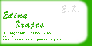 edina krajcs business card